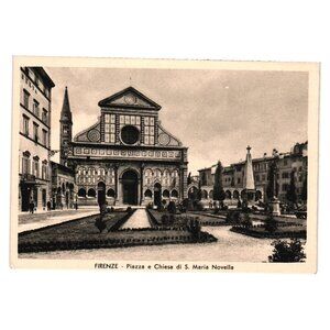 Vintage Postcard Firenze Piazza Chiesa Maria Novella Nova Lux Florence Italy